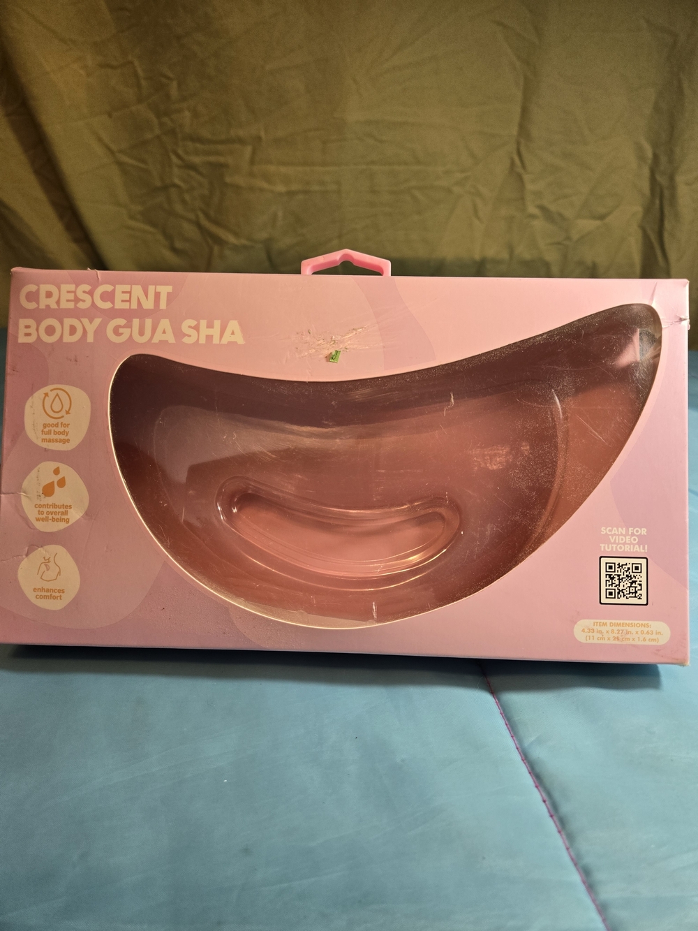 Anti-Cellulite Pink Silicon Crescent Full Body Gua Sha Massage Tool New